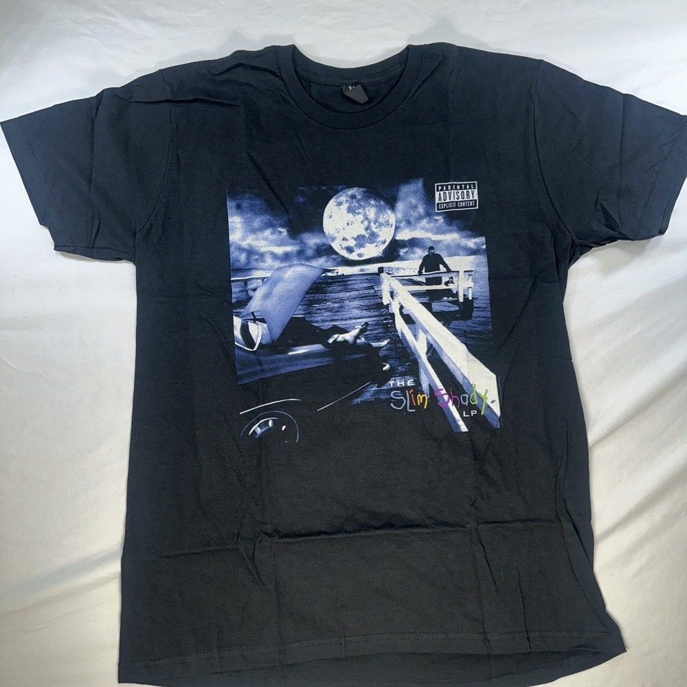 Eminem Y2K Style Slim Shady LP Tour T Shirt Medium Bay Island Black Rap Tee